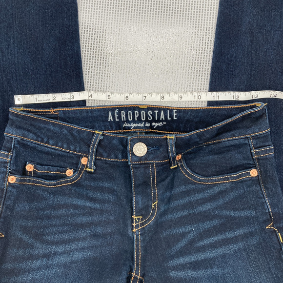Aeropostale Low Rise Dark Wash Skinny Jeans Leggings - Picture 11 of 11